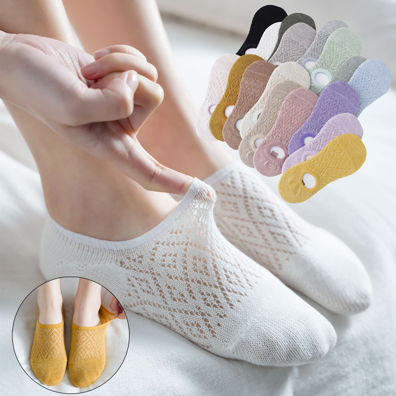 5 Pairs/Set Women Silicone Non-slip Invisible Socks..